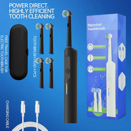 Electric Toothbrush Rotary Round Head Adult Soft Bristle Induction Automatic Men's And Women's Couples Set Compatible With Orab