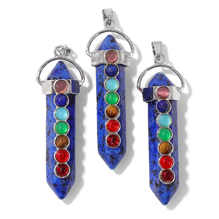 Blue Lapis Lazuli Pendant Gems Cross Hand Oval Shape Natural Stone Lapis Lazuli Charms for Jewelry Making Necklace DIY Bracelet