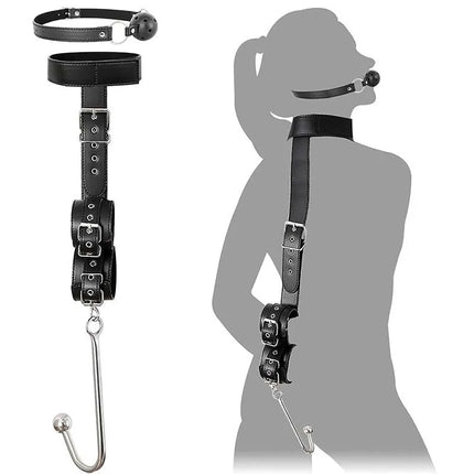 Sex Toy Set Anal Hooks Handcuffs PU SM BDSM Bondage Anal plugs Neck Restraint Backhanded Couple Flirt Sex Toys