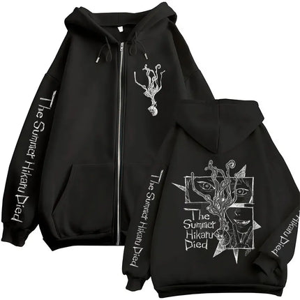 Anime The Summer Hikaru Died Hikaru Yoshiki Zipper Hoodies Men Women Fashion Zip Up Sweatshirts Long Sleeve Hoodie Jackets Coats