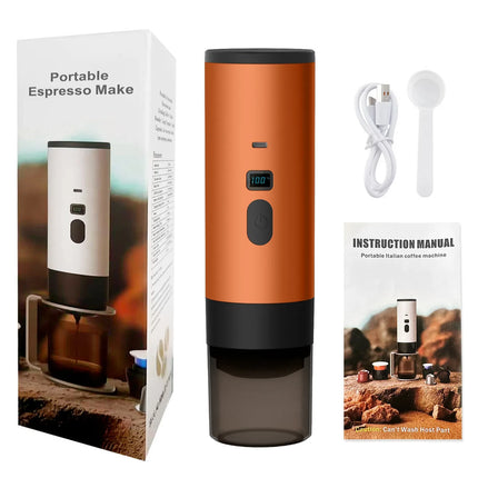 Portable Coffee Machine Wireless 3-in-1 for Ground/Nespresso/DolceGusto Capsule 15Bar 7800mAh Digital Display