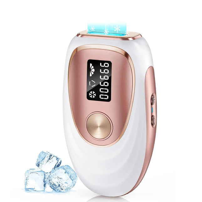 IPL Hair Removal Device 999,990 Flashes Ice Cooling Painless Hair Remover 5 Energy Levels Laser Hair Removal for Face Whole Body