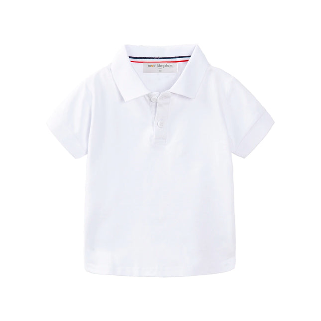 Mudkingdom Boys Polo Shirt Short Sleeve Solid Color Trendy Soft Comfy Lightweight Casual Daily Toddler Tops for Little Boy