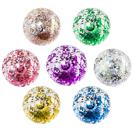 1Pc Inflatable Glitter Beach Ball 15.74 Inch Water Beach Ball Suitable For Beach Pool Party Games