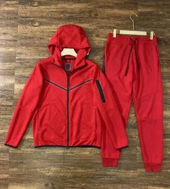 Men Knit Zip Hoodie Pants Set Sports - Windproof Cotton Casual / Ensemble Homme Hoodie Zip Pantalon - Coupe-Vent Coton