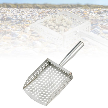 Sand Scoop Handheld Comfortable Handle Digging Sieve Sand Sifter Shovel Metal for Metal Detecting Beach Underwater Seaside Clams