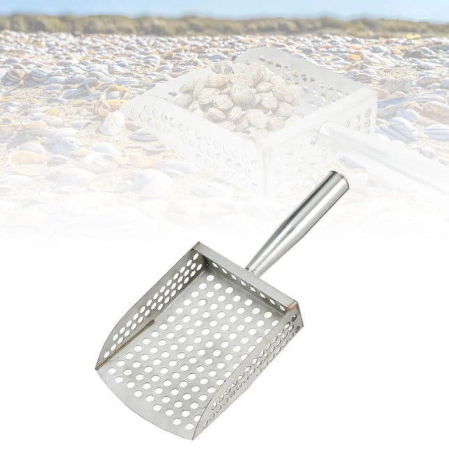 Sand Scoop Handheld Comfortable Handle Digging Sieve Sand Sifter Shovel Metal for Metal Detecting Beach Underwater Seaside Clams