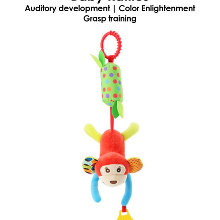 1pcs Baby Rattles Mobiles Cartoon Animal Bell Toy Newborn Baby Rattle Hanging Plush Lovely 0-24 Months Teether Toys Gift
