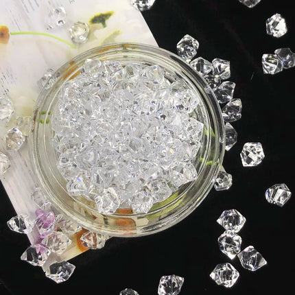 100Pcs Acrylic Stones Crystal Ice Cubes Decor Vase Filler Pebble Aquarium Fish Tank Accessories DIYJewelry Decoration 6*9mm