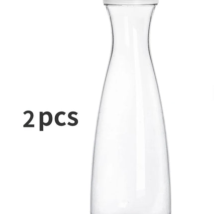 2pcs Water Carafe with Flip Top Lid  Milk, Iced Tea Beverage, Cold Brew and Mimosa Bar. Juice Containers with Lids Accessories