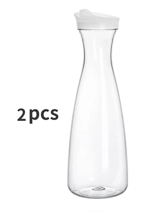 2pcs Water Carafe with Flip Top Lid  Milk, Iced Tea Beverage, Cold Brew and Mimosa Bar. Juice Containers with Lids Accessories