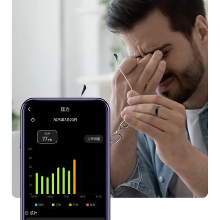 2025 Hot Sale Smart Ring Gesture Brush Video Wireless Bluetooth Call Music Control 5ATM Waterproof Heart Rate Monitor For Men