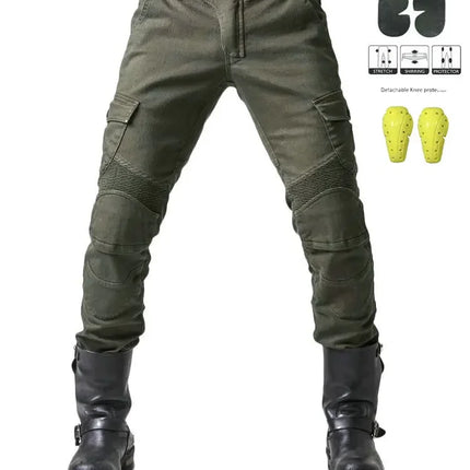 2025 Motorcycle Jeans Cargo Pants with Knee Guards for Street Bike Fashion Pants Men's Clothingcargo Y2k Camo Pants for Men