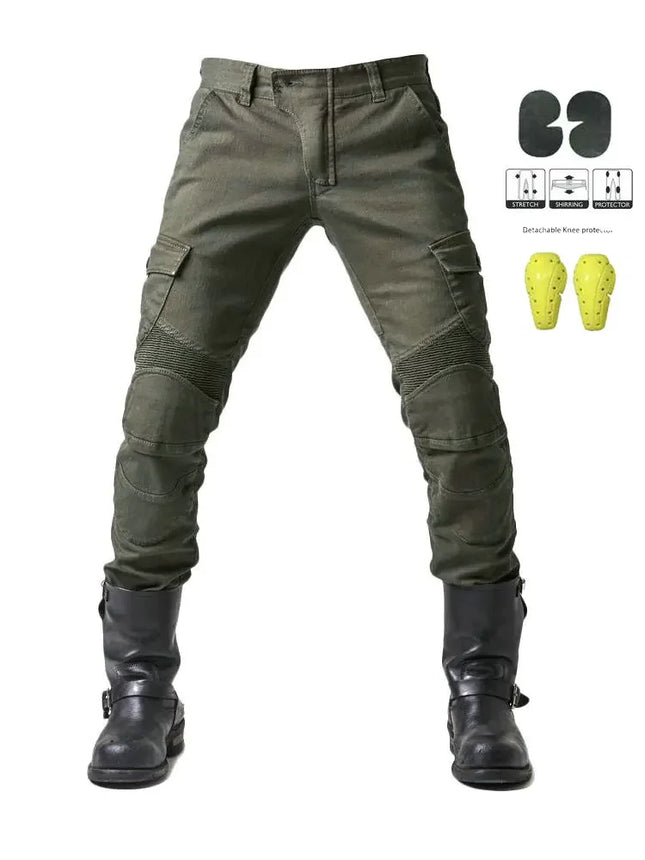 2025 Motorcycle Jeans Cargo Pants with Knee Guards for Street Bike Fashion Pants Men's Clothingcargo Y2k Camo Pants for Men