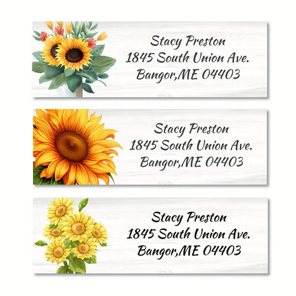 6.35*1.9CM  Custom Personalized Return Address Labels - 10 Styles Floral Designs,Self-Adhesive Stickers,Suit for Any Occassion
