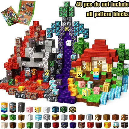 Magnetic Building Blocks New Mine World Magnetic Snow Ice Castle Construction Brick Cube STEM Boy Girl Children Toy Set Gift