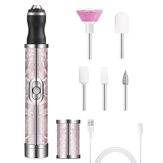 Cordless Electric Nail File Drill Professional Kit, 4 Gears and 5 Bits, All-in-One Nail Drill Machine for Manicure and Pedicure