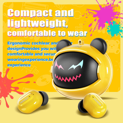 Bear-Themed Design MINISO MS118 Wireless Bluetooth Earphones Ai Translator Headphones for 150+ Languages Noise Canceling Earbuds