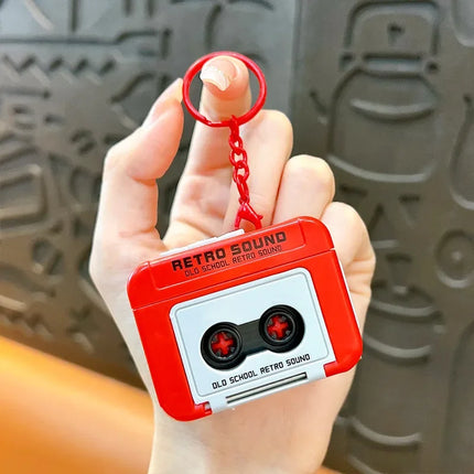 Retro Mini Recorder Player Keyring New Style Funny Record Players Keychain Suprise Gift Supplies Car Keychain