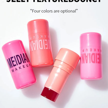 4pcs Matte expansion color, natural nude makeup, lips and cheeks, transparent jelly, powder blusher stick, powder blusher cream