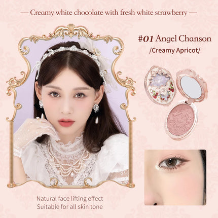 Flower Knows All series Swan Ballet Velvet Embossed Blush Matte Makeup Pressed Blusher Powder Pallet Women Gift Set