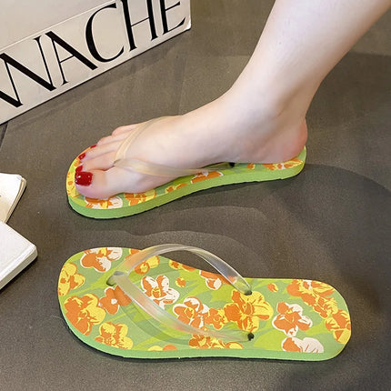 Flip Flops Trendy Summer Outerwear Fashionable Clip On Beach Slippers Anti Slip Couple'S Splint Slippers Leisure Convenience