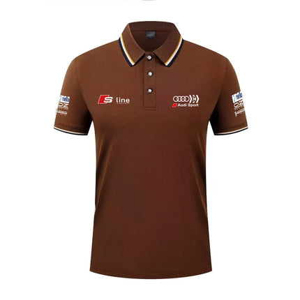 2026 Summer Trend Audi Printed Custom Car Modified Polo Shirt Men's Cotton Sleeveless T-Shirt Carro Personalizado Camisa Polo Ma
