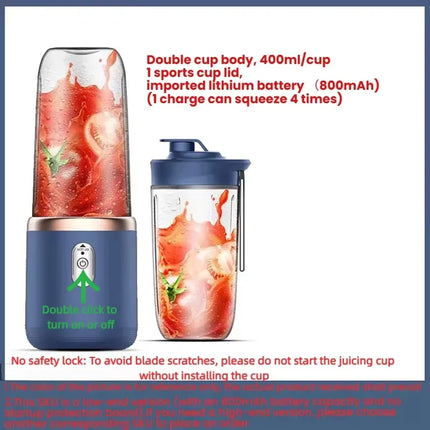 Portable Blender Bottle Electric 6 Blades Multifunction Juice Blender Fresh Juice Smoothie Blender Ice CrushCup Food Processor