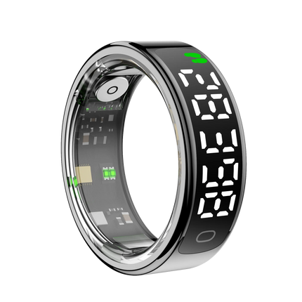 R13 Smart Ring Men Women with Charging Case,Heart Rate Blood Oxygen,Skin Temperature Monitor,5ATM Waterproof For Android iOS