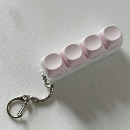Relaxing DIY Keyboard Fidget Keychain Keycap Keys Button Finger Keyboard Cap 4/9Keys Relief Stress Clicker Toy Adult