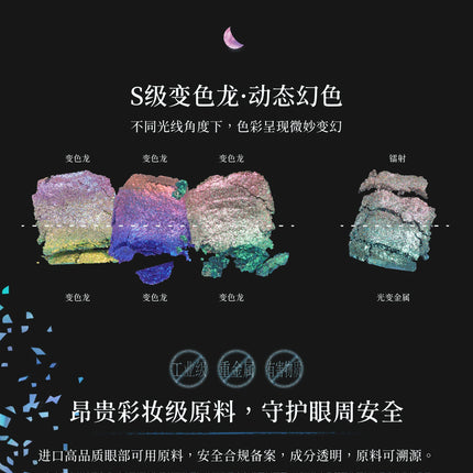 DRAMO Chameleon Eyeshadow Highly Pigmented Overlay Gradient Ayering Laser Optical Iridescent Eye Makeup 6g