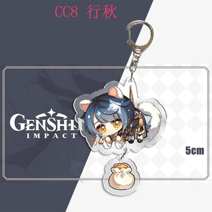 Genshin Impact Keychain Pendant ZhongLi Klee Raiden Shogun Xiao Wendi LingHua Car keyring Women Bag Charms Anime Game key chains