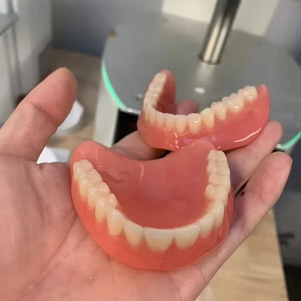 Upper & Lower Full Mouth Silicone Dentures, Lifelike Fake Teeth, Ideal for Daily Oral Care & Confidence Boost