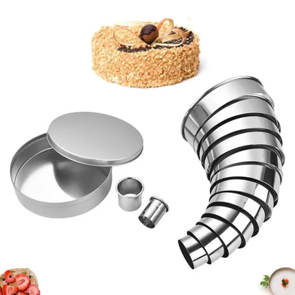 11pcs Round Cookie Biscuit Cutter Set Stainless Steel Donut Cutter Ring Molds Kitchen Graduated Circle Pastry Cutters Bakeware