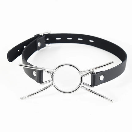 Leather Restraints Head Harness Nose Hook Oral Fixation Open Mouth Gag BDSM Bondage Erotic Adult Games Roleplay Couples Sex Toys