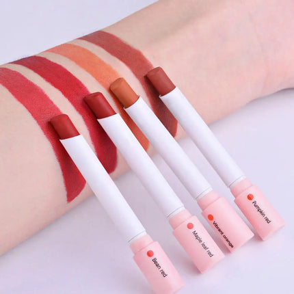 4PCS/Set Creative Cigarette Lipstick Set Matte Long Lasting Waterproof Matt Lip Stick Tube Nude Red Velvet Lip Tint Makeup