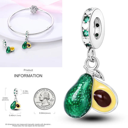 New 925 Sterling Silver Cactus Four Leaf Clover Charm Spring Green Series Bead Pendant For Original Beads Bracelet DIY Jewelry