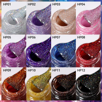 LILYCUTE 7ml Nail Polish Sliver Glitter Colorful Shining Effect Nail Art Varnish DIY No Need Of Lamp To Cure