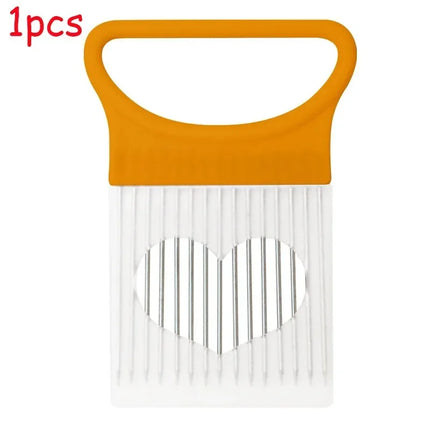 1/2/3/4pcs Effortlessly Slice Onions with this 1pc Colorful Onion Slicer Kitchen stainless steel potato chip onion holder