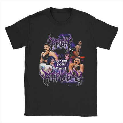 Rhea Ripley B4B Edition T Shirt Men's Cotton Clothes Harajuku  Round Neck Short Sleeve