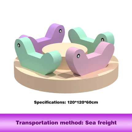 Pastel Color Kids' Amusement Ride for Soft Play Areas & Event Rentals Soft Play Rotating Carousel Toddler Ride-On Toy for Event