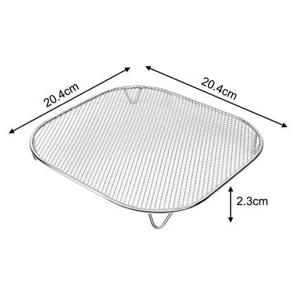 Air Fryer Crisper Tray For Crispi FN100 AS101 Stainless Steel BBQ Rack With Edge-Free Design Fits 2.5L And 6L Glass Pots