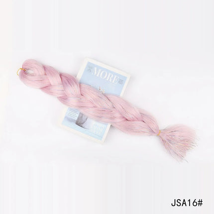 Sparkle Shiny Braiding Hair Pre Stretched Kanekalon Tinsel Crochet Hair Extensions For Girls Dazzles Women Hippie Synthetic