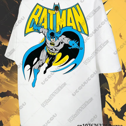 2026 Summer New Batman Tshirts+Pajamas Suits Oversized Sets Men Women Casual Homewear Boys Girls Comfortable Homewear 2pcs Set