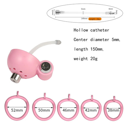 Male Chastity Cage Reusable Hollow Catheter with Concealed Lock Comfortable Cock Ring Device Invisible Wear Urethral Plug