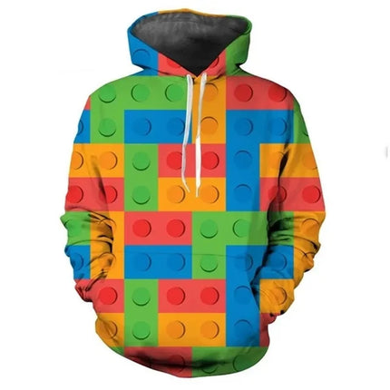 Toy Building Blocks 3D Printed Pop Hoodies For Men Clothing Toys Graphic Women Hooded Sweatshirts Mens Fashion Cool Pullovers
