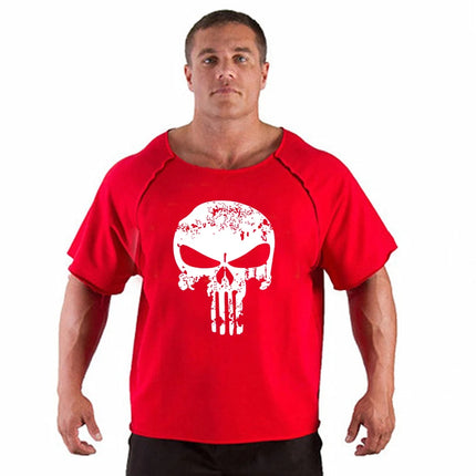 Men's Clothes Bodybuilding Clothing Casual Oversized T-shirt Male Loose Vintage Cotton Summer Top Breathable Tops Running Gym