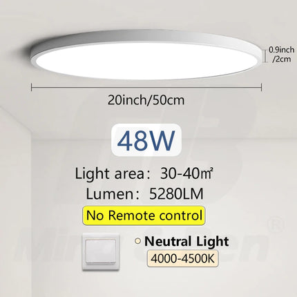 50cm Large Ceiling Lamp APP/Remote Control LED Smart Lights 48W Dimmable Fixture Indoor Lighting for Home Living Room Decoration