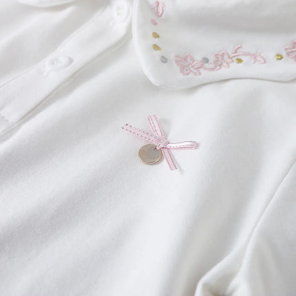 Girls Shirt Summer New Children's Baby Cute Short-sleeved Top Little Girl Cotton Embroidery Shirt