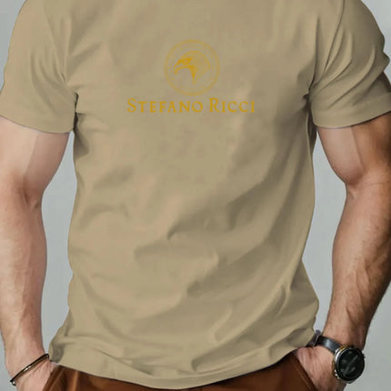 Men's cotton T-shirt, eagle head summer round neck short-sleeved graphic breathable fashion casual T-shirt
